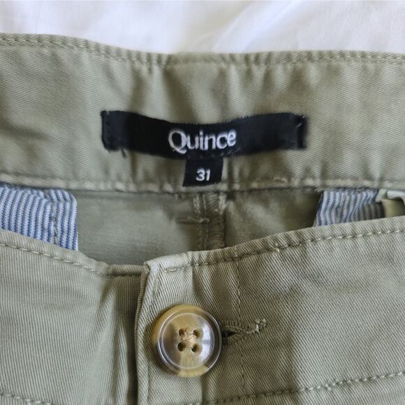 Quince Women’s Organic Cotton Twill Pant Olive Green 31 Straight Cropped Stretch - Picture 7 of 12